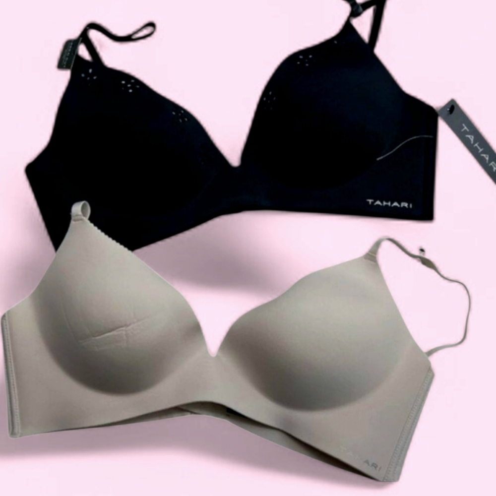 🖤🩷🖤Tahari Bras Set Of (2) 36C Black/Pink NWT/NWOT Heck Of A Deal!🩷🖤🩷